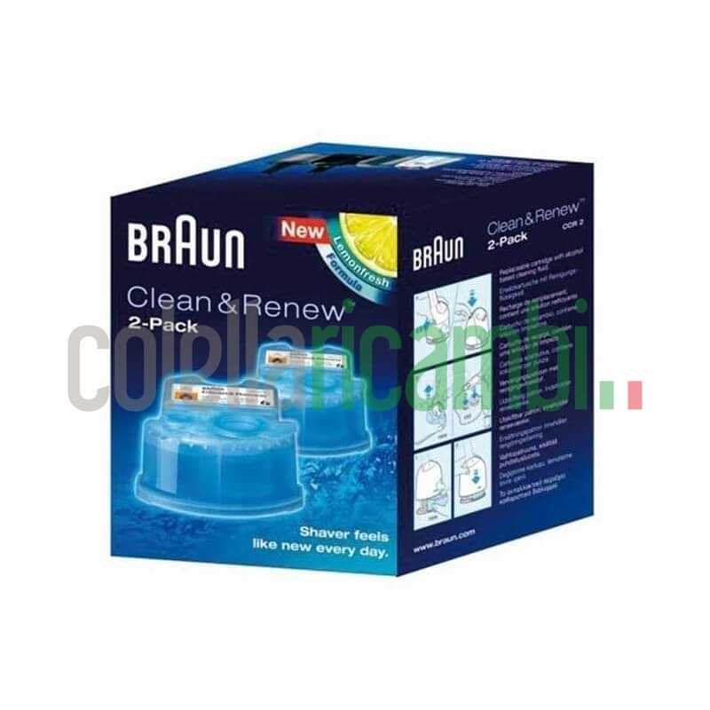 Braun Clean & Renew Cartucce, Soluzione per Pulizia Rasoio 80739860